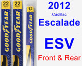 Front & Rear Wiper Blade Pack for 2012 Cadillac Escalade ESV - Premium