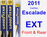 Front & Rear Wiper Blade Pack for 2011 Cadillac Escalade EXT - Premium