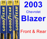 Front & Rear Wiper Blade Pack for 2003 Chevrolet Blazer - Premium
