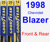Front & Rear Wiper Blade Pack for 1998 Chevrolet Blazer - Premium