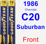 Front Wiper Blade Pack for 1986 Chevrolet C20 Suburban - Premium