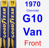 Front Wiper Blade Pack for 1970 Chevrolet G10 Van - Premium