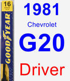 Driver Wiper Blade for 1981 Chevrolet G20 - Premium