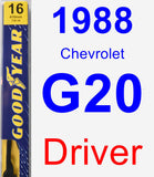 Driver Wiper Blade for 1988 Chevrolet G20 - Premium