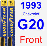 Front Wiper Blade Pack for 1993 Chevrolet G20 - Premium