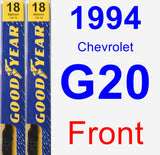 Front Wiper Blade Pack for 1994 Chevrolet G20 - Premium