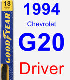 Driver Wiper Blade for 1994 Chevrolet G20 - Premium