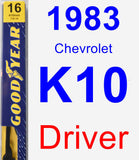 Driver Wiper Blade for 1983 Chevrolet K10 - Premium