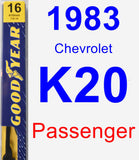 Passenger Wiper Blade for 1983 Chevrolet K20 - Premium