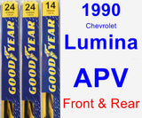 Front & Rear Wiper Blade Pack for 1990 Chevrolet Lumina APV - Premium