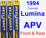 Front & Rear Wiper Blade Pack for 1994 Chevrolet Lumina APV - Premium