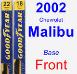 Front Wiper Blade Pack for 2002 Chevrolet Malibu - Premium