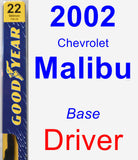 Driver Wiper Blade for 2002 Chevrolet Malibu - Premium