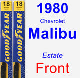 Front Wiper Blade Pack for 1980 Chevrolet Malibu - Premium