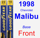 Front Wiper Blade Pack for 1998 Chevrolet Malibu - Premium