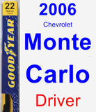 Driver Wiper Blade for 2006 Chevrolet Monte Carlo - Premium