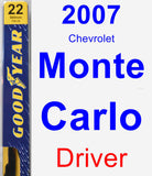 Driver Wiper Blade for 2007 Chevrolet Monte Carlo - Premium