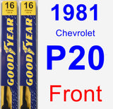 Front Wiper Blade Pack for 1981 Chevrolet P20 - Premium