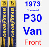 Front Wiper Blade Pack for 1973 Chevrolet P30 Van - Premium