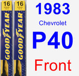 Front Wiper Blade Pack for 1983 Chevrolet P40 - Premium