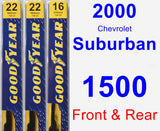 Front & Rear Wiper Blade Pack for 2000 Chevrolet Suburban 1500 - Premium