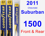 Front & Rear Wiper Blade Pack for 2011 Chevrolet Suburban 1500 - Premium