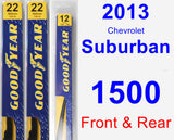 Front & Rear Wiper Blade Pack for 2013 Chevrolet Suburban 1500 - Premium