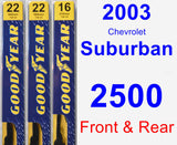 Front & Rear Wiper Blade Pack for 2003 Chevrolet Suburban 2500 - Premium