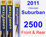 Front & Rear Wiper Blade Pack for 2011 Chevrolet Suburban 2500 - Premium