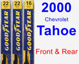 Front & Rear Wiper Blade Pack for 2000 Chevrolet Tahoe - Premium