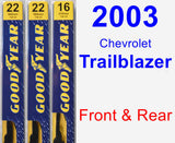 Front & Rear Wiper Blade Pack for 2003 Chevrolet Trailblazer - Premium