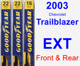 Front & Rear Wiper Blade Pack for 2003 Chevrolet Trailblazer EXT - Premium