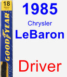 Driver Wiper Blade for 1985 Chrysler LeBaron - Premium