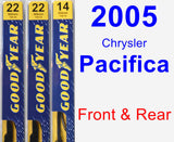 Front & Rear Wiper Blade Pack for 2005 Chrysler Pacifica - Premium