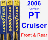 Front & Rear Wiper Blade Pack for 2006 Chrysler PT Cruiser - Premium