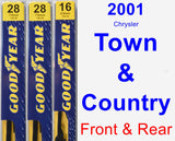 Front & Rear Wiper Blade Pack for 2001 Chrysler Town & Country - Premium