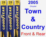 Front & Rear Wiper Blade Pack for 2005 Chrysler Town & Country - Premium