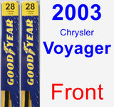 Front Wiper Blade Pack for 2003 Chrysler Voyager - Premium