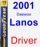 Driver Wiper Blade for 2001 Daewoo Lanos - Premium