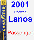 Passenger Wiper Blade for 2001 Daewoo Lanos - Premium