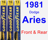 Front & Rear Wiper Blade Pack for 1981 Dodge Aries - Premium