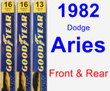 Front & Rear Wiper Blade Pack for 1982 Dodge Aries - Premium