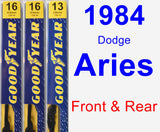 Front & Rear Wiper Blade Pack for 1984 Dodge Aries - Premium