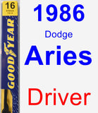 Driver Wiper Blade for 1986 Dodge Aries - Premium