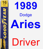 Driver Wiper Blade for 1989 Dodge Aries - Premium