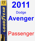 Passenger Wiper Blade for 2011 Dodge Avenger - Premium