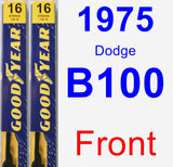 Front Wiper Blade Pack for 1975 Dodge B100 - Premium