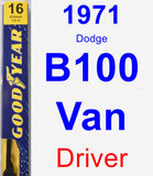 Driver Wiper Blade for 1971 Dodge B100 Van - Premium
