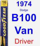 Driver Wiper Blade for 1974 Dodge B100 Van - Premium