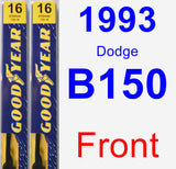 Front Wiper Blade Pack for 1993 Dodge B150 - Premium